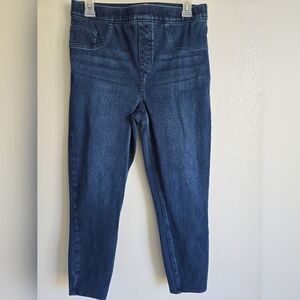 SPANX Blue Skinny Jeans with Subtle Fading